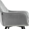 Chaise pour salle à manger Kick Velvet Karl - Gris