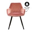 Chaise pour salle à manger Kick Velvet Karl - Rose