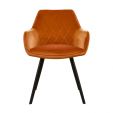 Chaise pour salle à manger Kick Velvet Karl - Orange