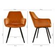 Chaise pour salle à manger Kick Velvet Karl - Orange