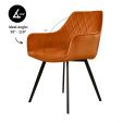 Chaise pour salle à manger Kick Velvet Karl - Orange