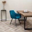Chaise pour salle à manger Kick Velvet Karl - Bleu