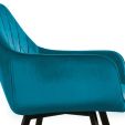 Chaise pour salle à manger Kick Velvet Karl - Bleu