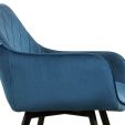 Chaise pour salle à manger Kick Velvet Karl - Bleu foncé
