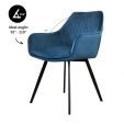 Chaise pour salle à manger Kick Velvet Karl - Bleu foncé