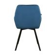 Chaise pour salle à manger Kick Velvet Karl - Bleu foncé