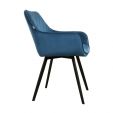 Chaise pour salle à manger Kick Velvet Karl - Bleu foncé