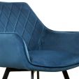 Chaise pour salle à manger Kick Velvet Karl - Bleu foncé
