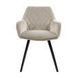 Chaise pour salle à manger Kick Velvet Karl - Champagne