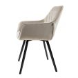 Chaise pour salle à manger Kick Velvet Karl - Champagne