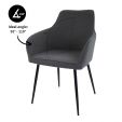 Chaise de salle à manger Kick Maud - Gris foncé