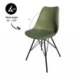 Chaise scandinave Kick Metal Luuk - Vert foncé