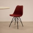 Chaise scandinave Kick Metal Luuk - Rouge