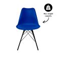 Chaise scandinave Kick Metal Luuk - Bleu foncé