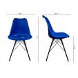 Chaise scandinave Kick Metal Luuk - Bleu foncé