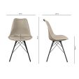 Chaise scandinave Kick Metal Luuk - Taupe