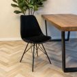 Chaise scandinave Kick Velvet - Noir - Noir