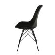Chaise scandinave Kick Velvet - Noir - Noir