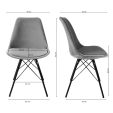 Chaise scandinave Kick Velvet - Gris - Gris