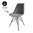 Chaise scandinave Kick Velvet - Gris - Gris