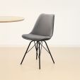 Chaise scandinave Kick Velvet - Gris - Gris