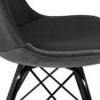 Chaise scandinave Kick Velvet - Gris foncé - Gris foncé