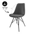 Chaise scandinave Kick Velvet - Gris foncé - Gris foncé