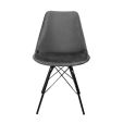 Chaise scandinave Kick Velvet - Gris foncé - Gris foncé