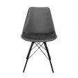 Chaise scandinave Kick Velvet - Gris foncé - Gris foncé