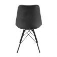 Chaise scandinave Kick Velvet - Gris foncé - Gris foncé