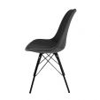 Chaise scandinave Kick Velvet - Gris foncé - Gris foncé