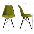 Chaise scandinave Kick Velvet - Vert - Vert