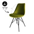 Chaise scandinave Kick Velvet - Vert - Vert
