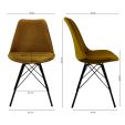 Chaise scandinave Kick Velvet - Or - Or