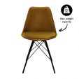 Chaise scandinave Kick Velvet - Or - Or