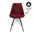 Chaise scandinave Kick Velvet - Rouge - Rouge
