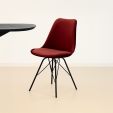 Chaise scandinave Kick Velvet - Rouge - Rouge