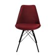Chaise scandinave Kick Velvet - Rouge - Rouge