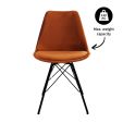 Chaise scandinave Kick Velvet - Orange - Orange