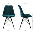 Chaise scandinave Kick Velvet - Bleu - Bleu