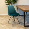 Chaise scandinave Kick Velvet - Bleu - Bleu