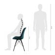Chaise scandinave Kick Velvet - Bleu - Bleu