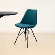 Chaise scandinave Kick Velvet - Bleu - Bleu