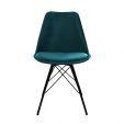 Chaise scandinave Kick Velvet - Bleu - Bleu
