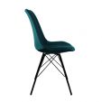 Chaise scandinave Kick Velvet - Bleu - Bleu
