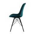 Chaise scandinave Kick Velvet - Bleu - Bleu