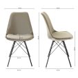 Chaise scandinave Kick Velvet - Taupe - Taupe