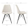 Chaise scandinave Kick Velvet - Ivoire - Ivoire
