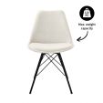 Chaise scandinave Kick Velvet - Ivoire - Ivoire