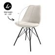 Chaise scandinave Kick Velvet - Ivoire - Ivoire